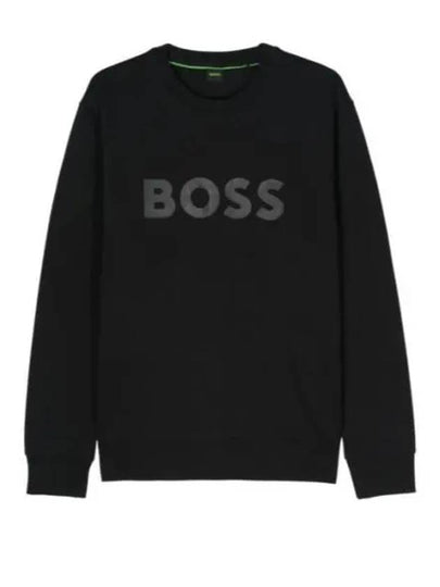 Logo Printed Cotton Sweatshirt Black - HUGO BOSS - BALAAN 2