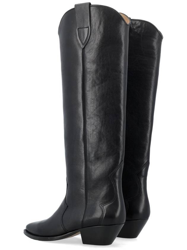 Denvee  Leather Long Boots Black - ISABEL MARANT - BALAAN 5