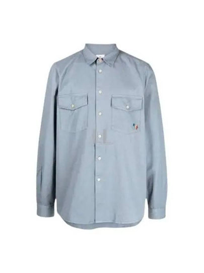 Broad Stripe Zebra Cotton Long Sleeve Shirt Blue - PAUL SMITH - BALAAN 2