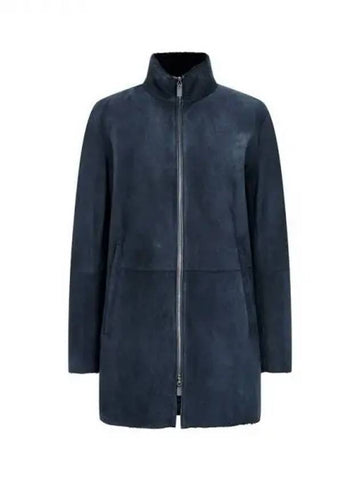 Men s shearling lined nubuck coat navy 270067 - EMPORIO ARMANI - BALAAN 1