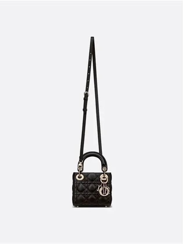 Micro Lady Cannage Lambskin Mini Bag Black - DIOR - BALAAN 5