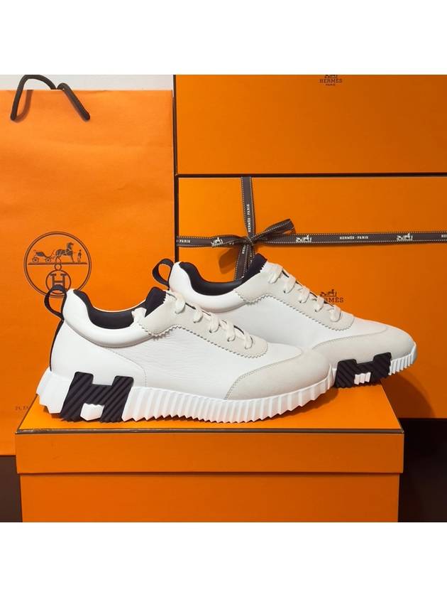 Bouncing Low Top Sneakers Blanc Noir - HERMES - BALAAN 5