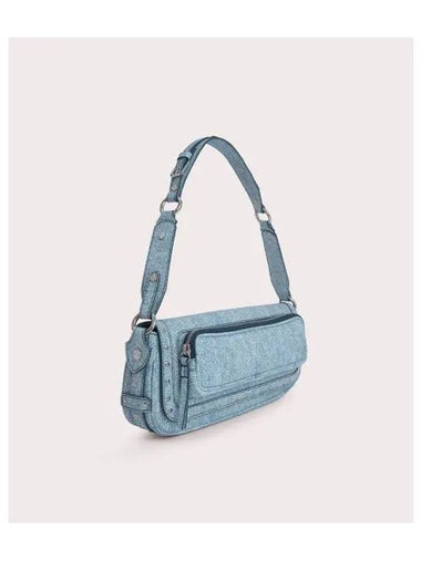 Maddy Leather Denim Shoulder Bag Blue - BY FAR - BALAAN 1