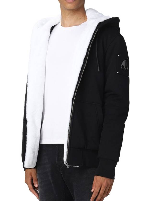 Classic Bunny Zip Up Hoodie White Lining Black - MOOSE KNUCKLES - BALAAN 4