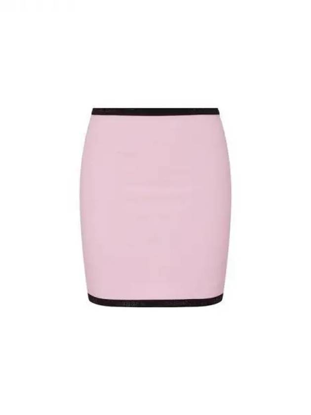 Women's Crystal Logo Trim Skirt Pink 270338 - ALEXANDER WANG - BALAAN 1