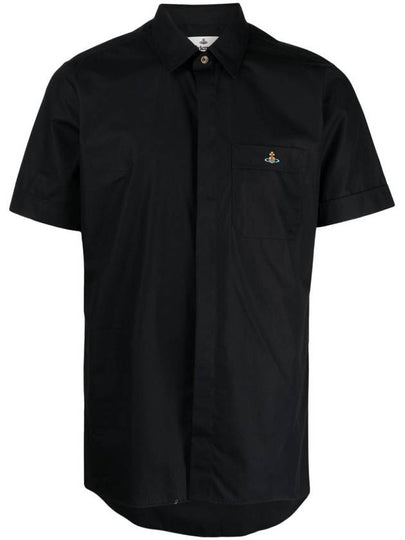 Men's Logo Classic Short Sleeve Shirt Black - VIVIENNE WESTWOOD - BALAAN 2