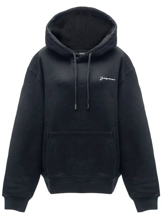 Le Brode Logo Cotton Hoodie Black - JACQUEMUS - BALAAN 3