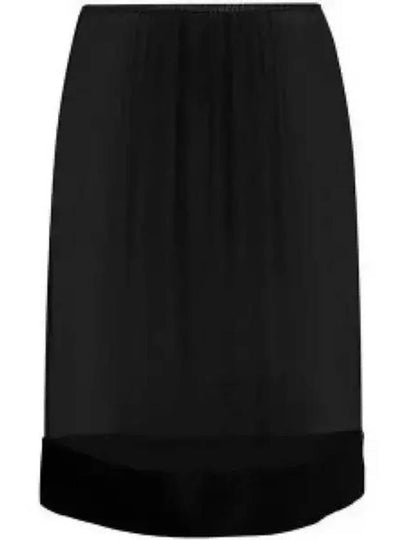 Semi Sheer Silk H-Line Skirt Black - SAINT LAURENT - BALAAN 2