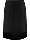 Semi Sheer Silk H-Line Skirt Black - SAINT LAURENT - BALAAN 2