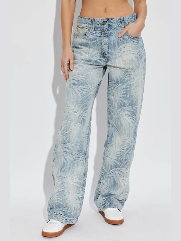 Palm Angels Jeans With Straight Legs, Women's, Blue - PALM ANGELS - BALAAN 3