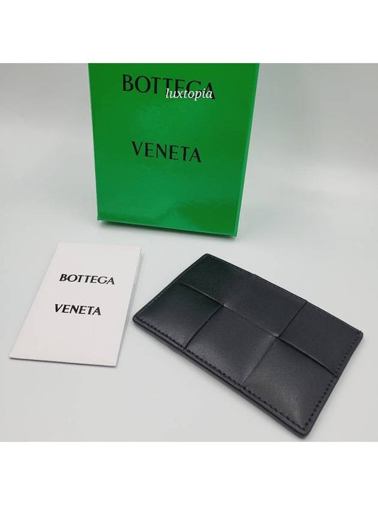 Cassette Calfskin Card Wallet Black - BOTTEGA VENETA - BALAAN 2