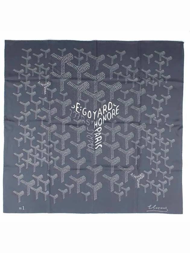 NO 1 Chevron Pattern Silk Scarf Gray - GOYARD - BALAAN 1