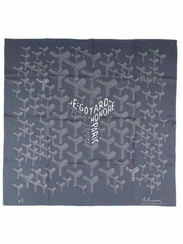 NO 1 Chevron Pattern Silk Scarf Gray - GOYARD - BALAAN 1