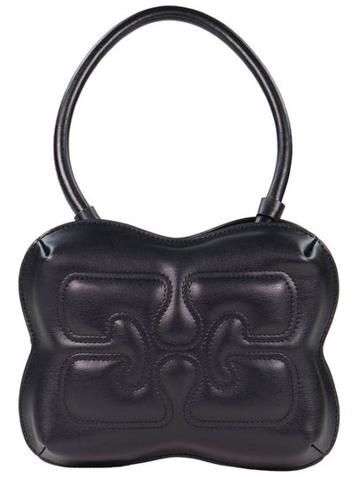 Butterfly Leather Shoulder Bag Black - GANNI - BALAAN 2