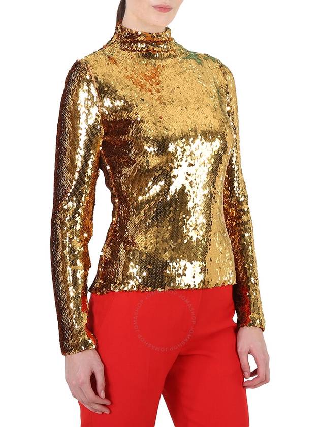 Women's Sequin Turtleneck Gold - BURBERRY - BALAAN 4