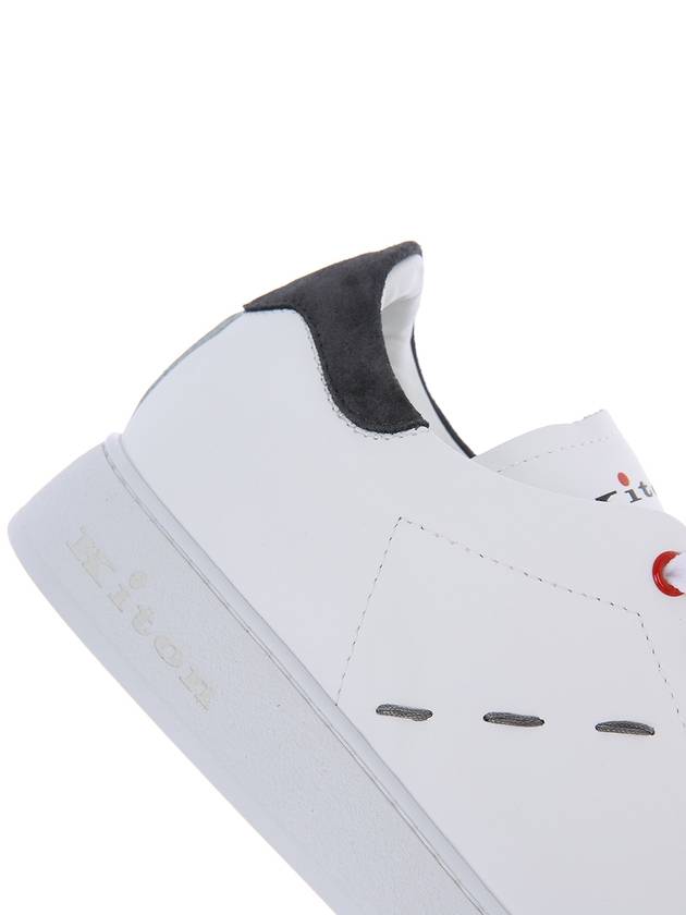 23ss USSN001 XB602002 BIANCO/ASPHALT stitch detail white & charcoal sneakers - KITON - BALAAN 7