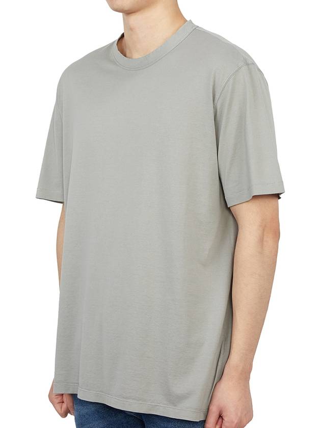 Men's Bag Logo Label Cotton Short Sleeve T-Shirt Gray - TEN C - BALAAN 3