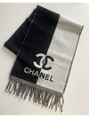 CC logo wool muffler black ivory - CHANEL - BALAAN 2