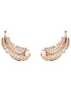 Idyllia Nice Feather Stud Earrings Rose Gold - SWAROVSKI - BALAAN 2