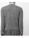 Reverse Jersey Stitch Donegal 4-Bar V-Neck Cardigan Grey - THOM BROWNE - BALAAN 4