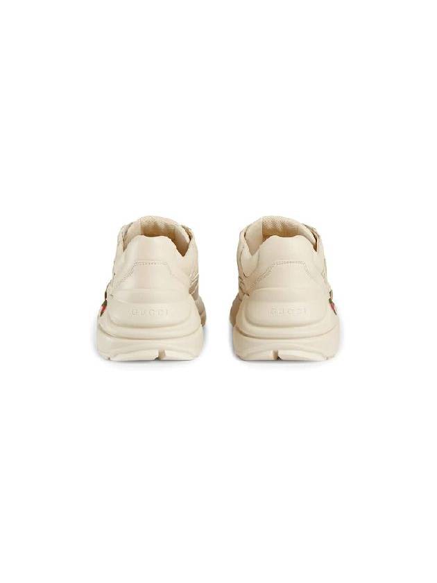 Rhyton Logo Leather Sneakers Ivory - GUCCI - BALAAN 6