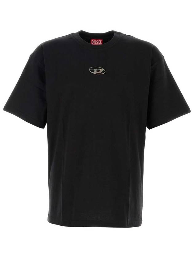 Logo Plaque Short Sleeve T-Shirt Black - DIESEL - BALAAN 2