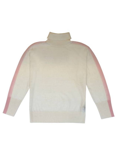 turtle neck white wbaby pink stripe 100% fine wool - MILESANDMILESANDMILES - BALAAN 2