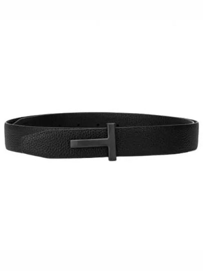 Black Reversible Leather Belt Black - TOM FORD - BALAAN 2