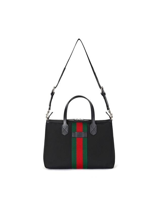 Stripe Canvas Tote Bag Black - GUCCI - BALAAN 5