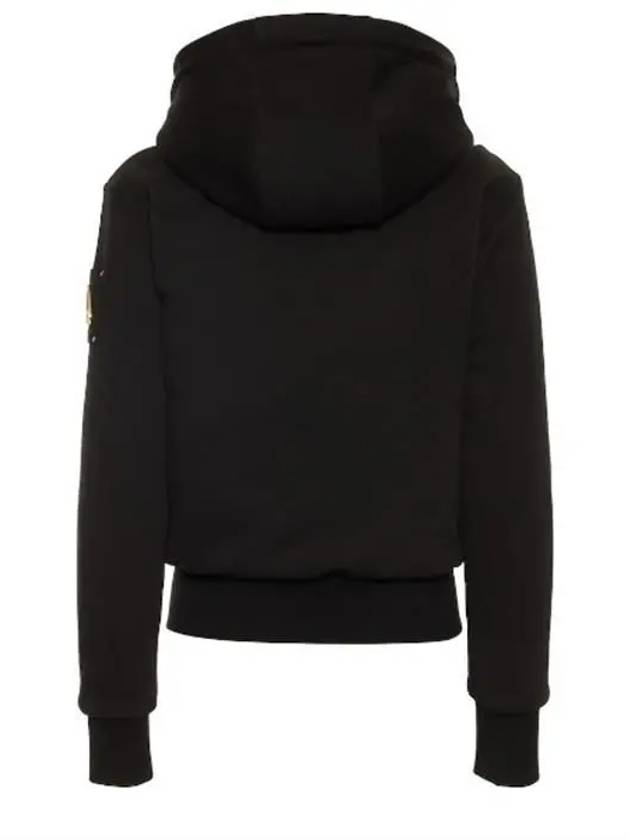 Madison Bunny Logo Gold Hardware Hooded Zip Up Black - MOOSE KNUCKLES - BALAAN 3