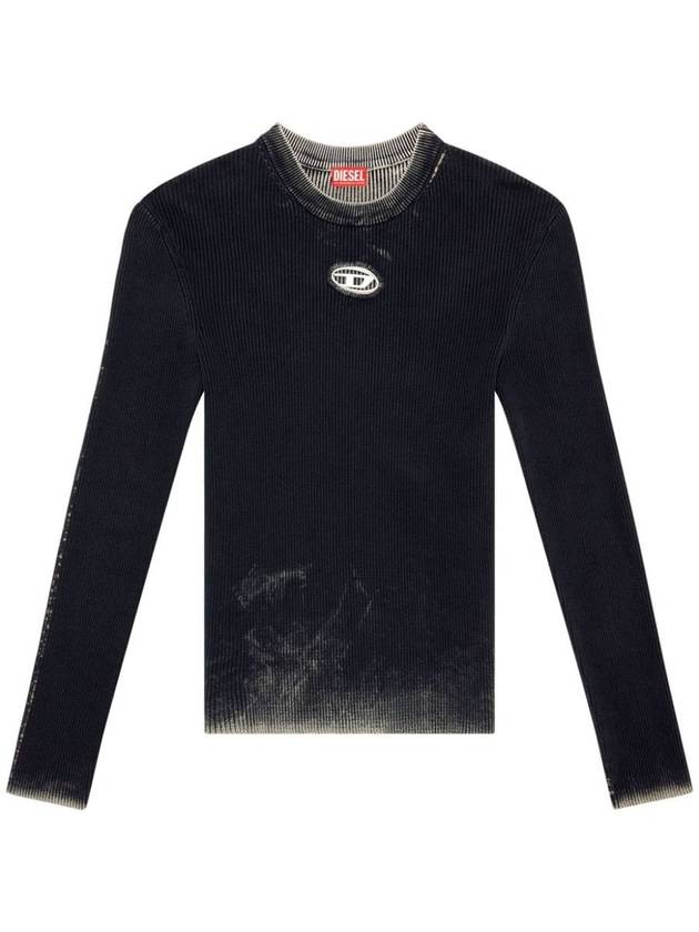 K Darin Logo Detail Knit Top Black - DIESEL - BALAAN 2