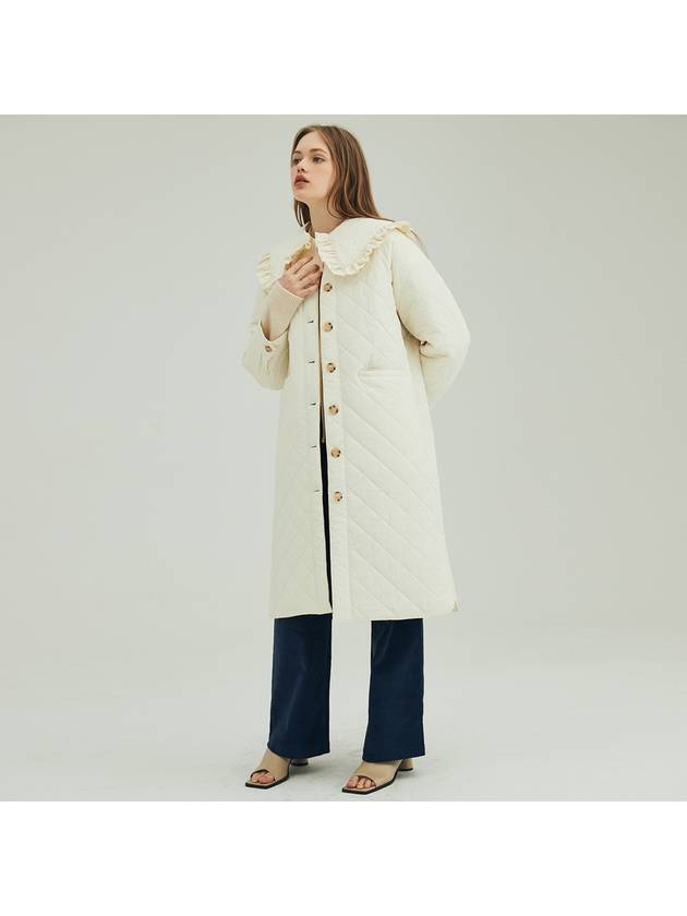 SAILOR COLLAR QUILTED COATCREAM - OPENING SUNSHINE - BALAAN 2