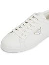 Brushed Leather Low Top Sneakers White - PRADA - BALAAN 8