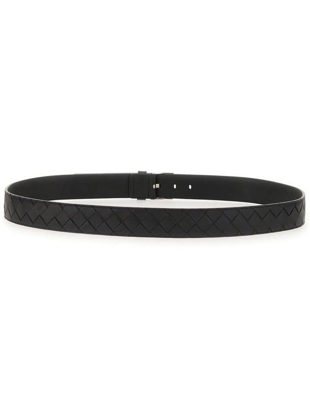 Intrecciato leather belt black - BOTTEGA VENETA - BALAAN 4