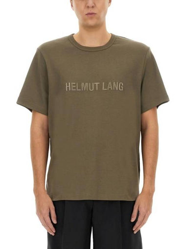 Embroidered Logo Short Sleeve T-Shirt Green - HELMUT LANG - BALAAN 1