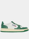 Men's Medalist Leather Low Top Sneakers Green - AUTRY - BALAAN 2