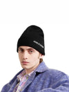 Logo Embroidered Ribbed Knit Beanie Black - ACNE STUDIOS - BALAAN 3