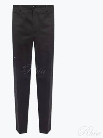 Side Stitch Detail Cotton Straight Pants Black - MONCLER - BALAAN 2