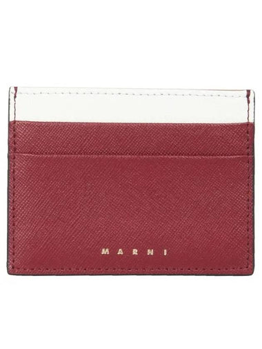 Logo Color Block Card Wallet Red - MARNI - BALAAN 1