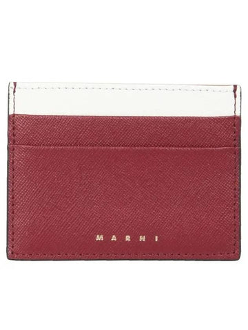 Logo Color Block Card Wallet Red - MARNI - BALAAN 1