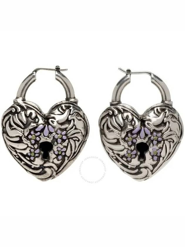 Acne Studios Ladies Antique Silver Heart-Shaped Earrings - ACNE STUDIOS - BALAAN 1