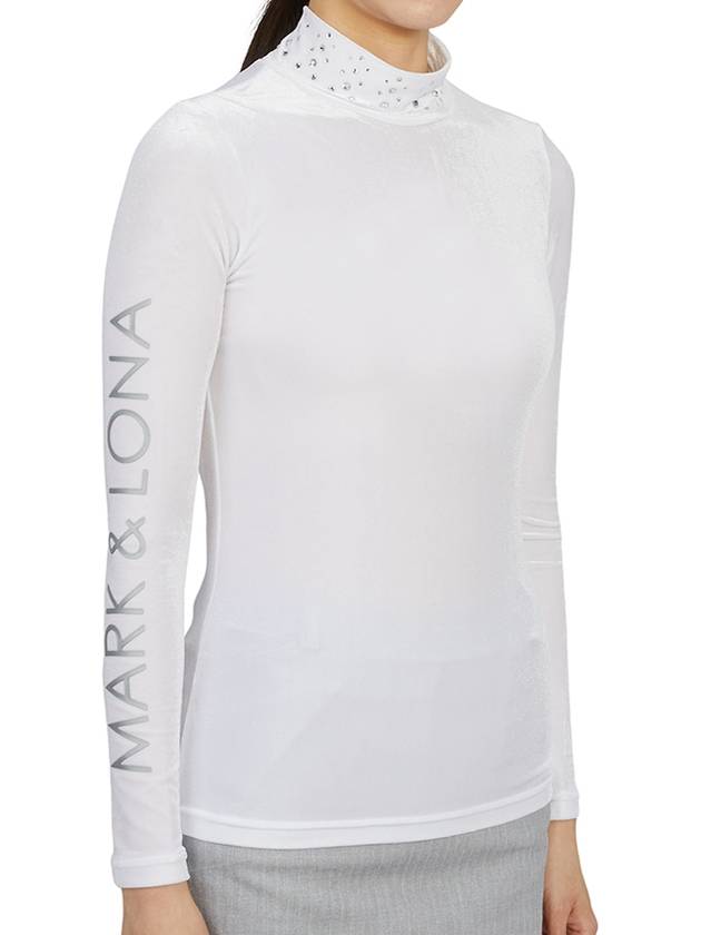 Golf Wear Women s Polar Neck Long Sleeve T Shirt MLW 2D AU05 WHITE - MARK & LONA - BALAAN 4