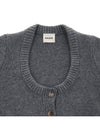 Women's Scoop Neck Pocket Knit Cardigan Grey - KHAITE - BALAAN 4