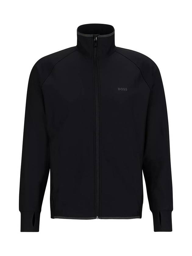 Decorative Reflective Logo Zip Up Sweatshirt Black - HUGO BOSS - BALAAN 1