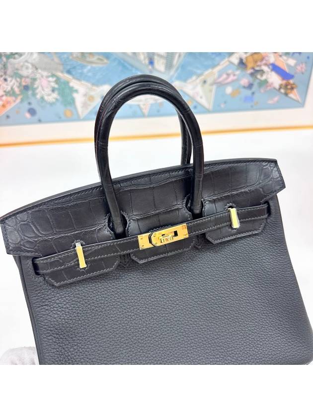 Bulkin 25 TOUCH Togo Alligator Black B engraving - HERMES - BALAAN 7