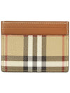 Check Print Leather Card Holder Beige - BURBERRY - BALAAN 3