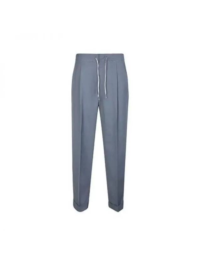 Poly Wool Twill Drawstring Straight Pants Light Blue - MAISON MARGIELA - BALAAN 1