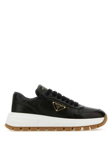 Triangle Logo Low Top Sneakers Black - PRADA - BALAAN 1