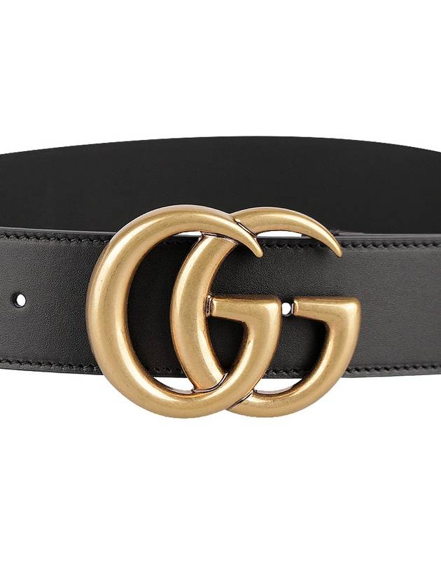 GG Marmont Buckle Leather Belt Black - GUCCI - BALAAN 8