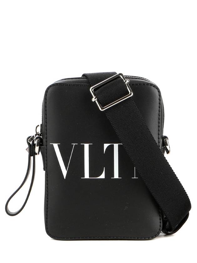 logo zipper calfskin cross bag black - VALENTINO - BALAAN 2